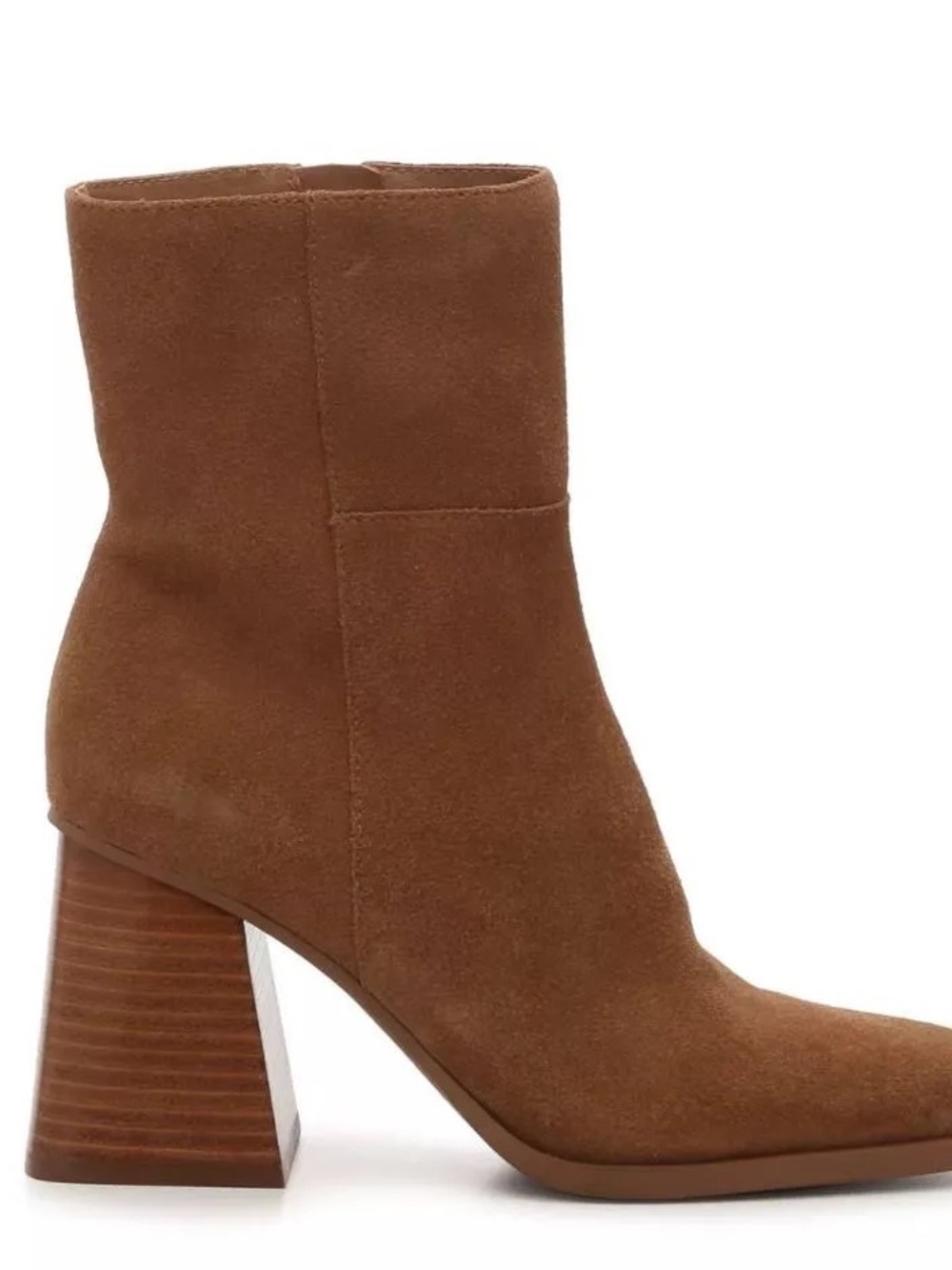 Crown Vintage Chestnut Suede Block Heel Ankle Boot